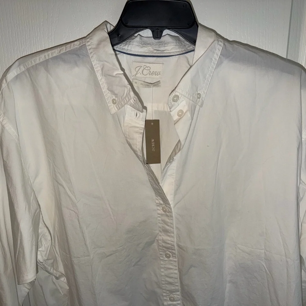 J. Crew NWT White Relaxed Button-Down Shirt